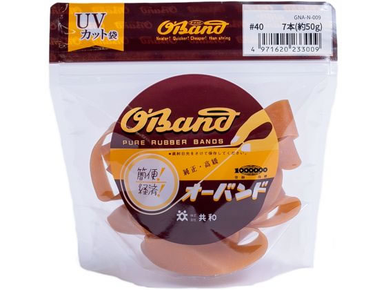 【お取り寄せ】共和 輪ゴム オーバンド 透明袋 #40 アメ 50g GNA-N-009
