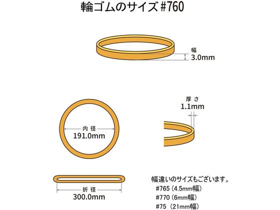 【お取り寄せ】共和 輪ゴム オーバンド 透明袋 #760 アメ 50g GTA-N-041