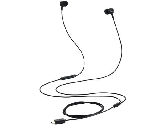 【お取り寄せ】エレコム 有線イヤホン Type-C セミオープン ブラック EHP-DF14CMBK