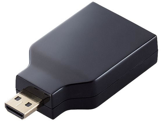 【商品説明】HDMI端子（タイプA）をHDMI　Micro端子（タイプD）に変換するHDMI変換アダプターです。※当製品はIC非搭載のパッシブタイプです。※本製品はリピーター機能非搭載です。ケーブル接続が5mを超えないよう接続してください。また、接続するケーブルの仕様によって映像が正常に映らない場合があります。HDMI　Micro端子（タイプD）を持つビデオカメラ等をテレビに接続することができます。【仕様】●対応機種：HDMI（タイプA）ポート：HDMI（タイプA）ケーブル／HDMI　Micro（タイプD）プラグ：HDMI　Micro端子搭載のビデオカメラ等●コネクタ形状：HDMI（タイプA）ポート−HDMI　Micro（タイプD）プラグ●カラー：ブラック●対応解像度：4K×2K（60p）対応　※接続するケーブルの仕様によっては解像度が落ちたり映像が正常に映らなかったりする場合があります。【備考】※メーカーの都合により、パッケージ・仕様等は予告なく変更になる場合がございます。【検索用キーワード】エレコム　えれこむ　ELECOM　HDMI変換アダプター（タイプA−タイプD）スリムMicro　HDMI　変換アダプター　タイプA−タイプD　スリム　Micro　変換　アダプター　黒　ケーブル　接続　高画質　ディスプレイ　モニター　テレビ　ビデオカメラ　E89230HDMIをHDMI　Micro（タイプD）に変換するHDMI変換アダプターです。