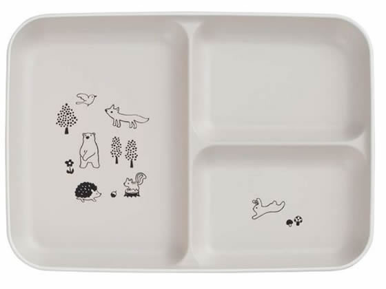 【お取り寄せ】宮本産業 森の仲間たち 仕切皿 グレー