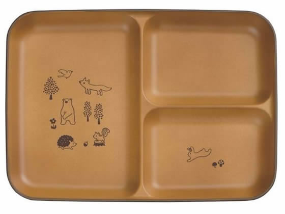 【お取り寄せ】宮本産業 森の仲間たち 仕切皿 ブラウン