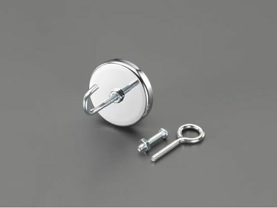 【お取り寄せ】エスコ マグネットベース フック・アイボルト付 φ52×8mm EA781GC-4