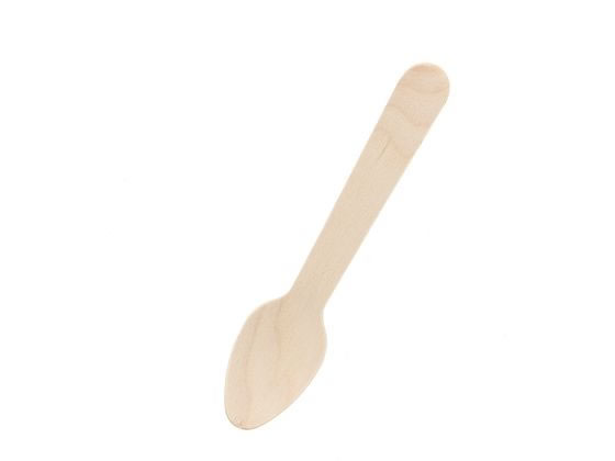 【お取り寄せ】シモジマ 木製スプーン 110mm バラ 100本 4514132