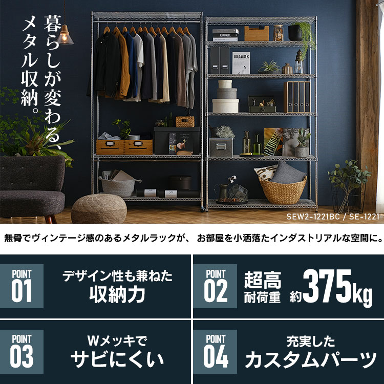 メタルシェルフ SE-1518 シルバー送料無料 スチールラック メタルラック ラック 金属製ラック 組立ラック アイリスラック ワイヤーラック スチール家具 棚 収納 オフィス 収納 リビング キッチン 業務用 スリム