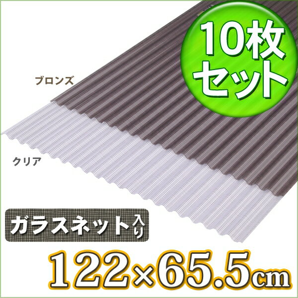 【10枚セット】波板NIPVC409Aクリア・ブロンズアイリスオーヤマ