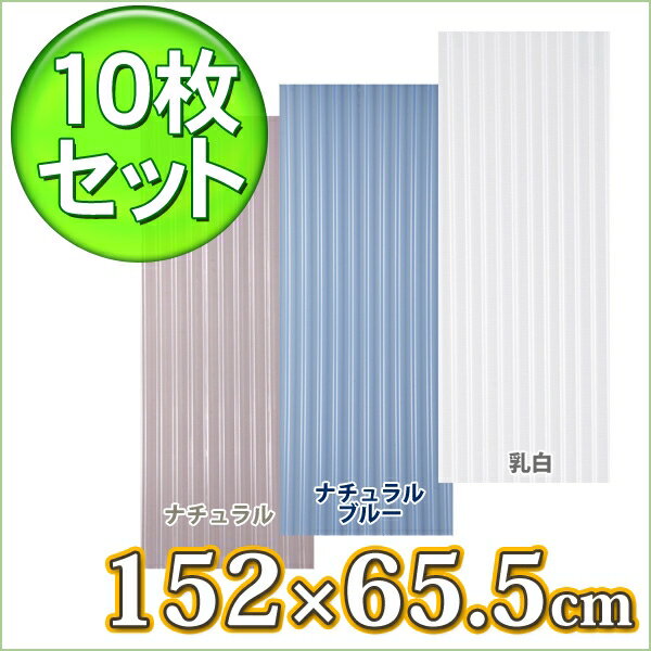 【10枚セット】波板NIPVC-508ナチュラル・ナチュラルブルー・乳白アイリスオーヤマ