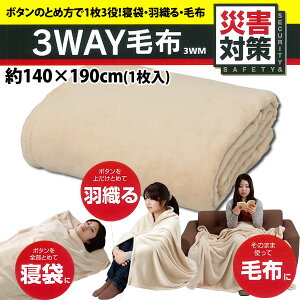 【10枚セット】 防災グッズ 防災用品 毛布 3WAY ボタン付き 3WM アイリスオーヤマ防災グッズ 避難グッズ 防災用品 避難 災害 防災 避難用 防寒 保温 レジャー アウトドア 法人 企業 学校 自治体