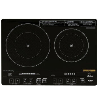 【送料無料】アイリスオーヤマ【efeel(エフィール)】2口IHクッキングヒーター(音声付)EIH1470V-Bブラック