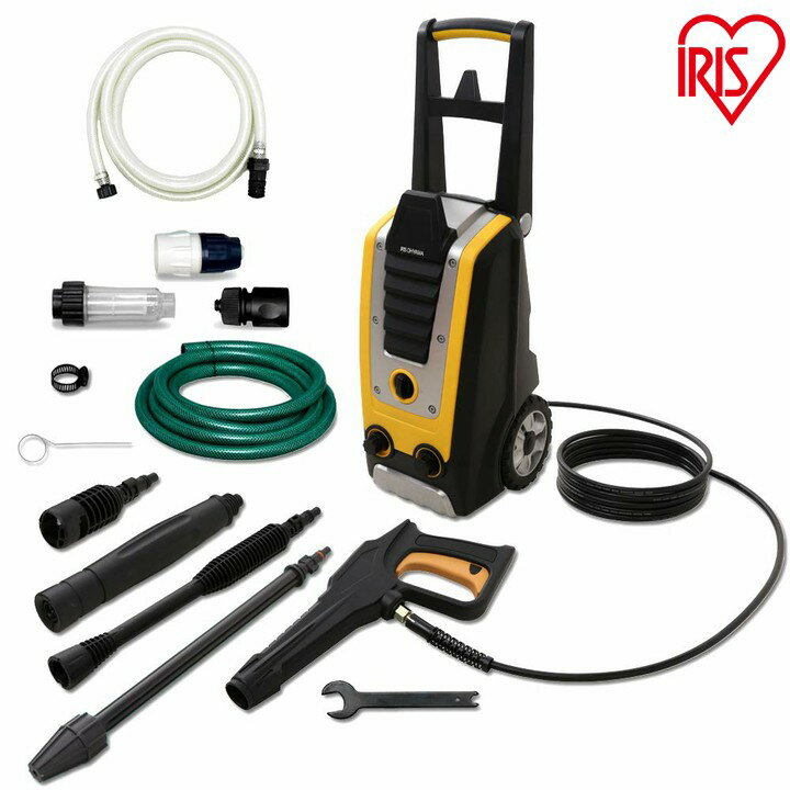 【ポイント5倍★11/20 20:00-11/27 9:59】高圧洗浄機 アイリスオーヤマ コンパクト 家庭用 12点セット 静音 吸水 キャスター付き 洗剤 静音 洗車 外壁掃除 サイレント 自給式 車 ベランダ 高圧洗浄 掃除 高圧 自動車 バイク 水圧 節水 泥落とし 清掃用品 洗浄機 FIN-901E