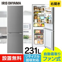 冷蔵庫 231L シルバー IRSN-23A-S 大型 冷蔵庫 冷凍庫 大容量 BIG 大きい ドア閉め忘れアラーム アラーム付き 静か シンプル 一人暮らし 1K 家電 2ドア 省エネ 新鮮 2ドア 大型冷蔵庫 冷凍 冷蔵 冷凍冷蔵庫 アイリスオーヤマ