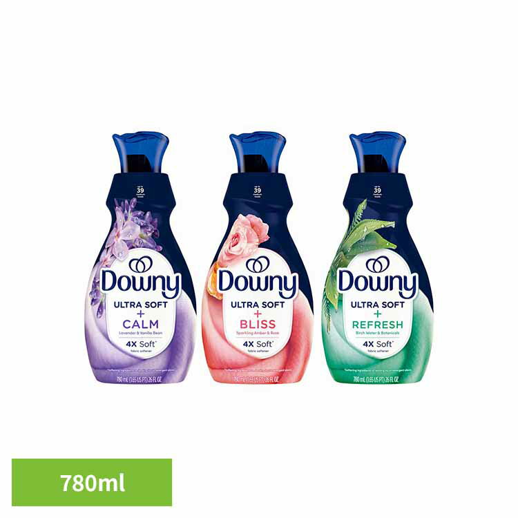 ダウニー ウルトラソフト 780ml ダウニー Downy ウルトラソフト 柔軟剤 マイクロカプセル 濃縮 部屋干し 匂い 消臭 シワ防止 P＆G カームラベンダー＆バニラビーン ブリスアンバー＆ローズ リフレッシュ 【B】