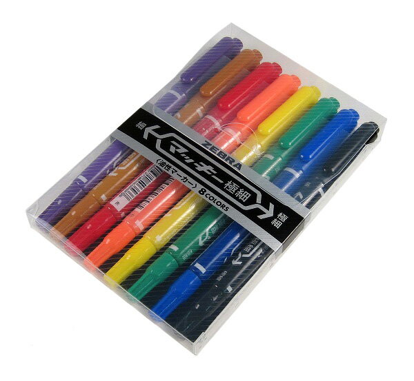 ゼブラ 油性マーカー マッキー極細8色セット MCF-8C