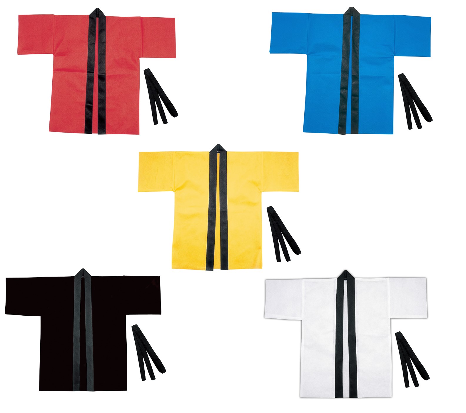 カラー不織布ハッピ　大人用　帯付　1枚【ハッピ・半被・はっぴ・運動会・開店・学芸会・文化祭・縁日..