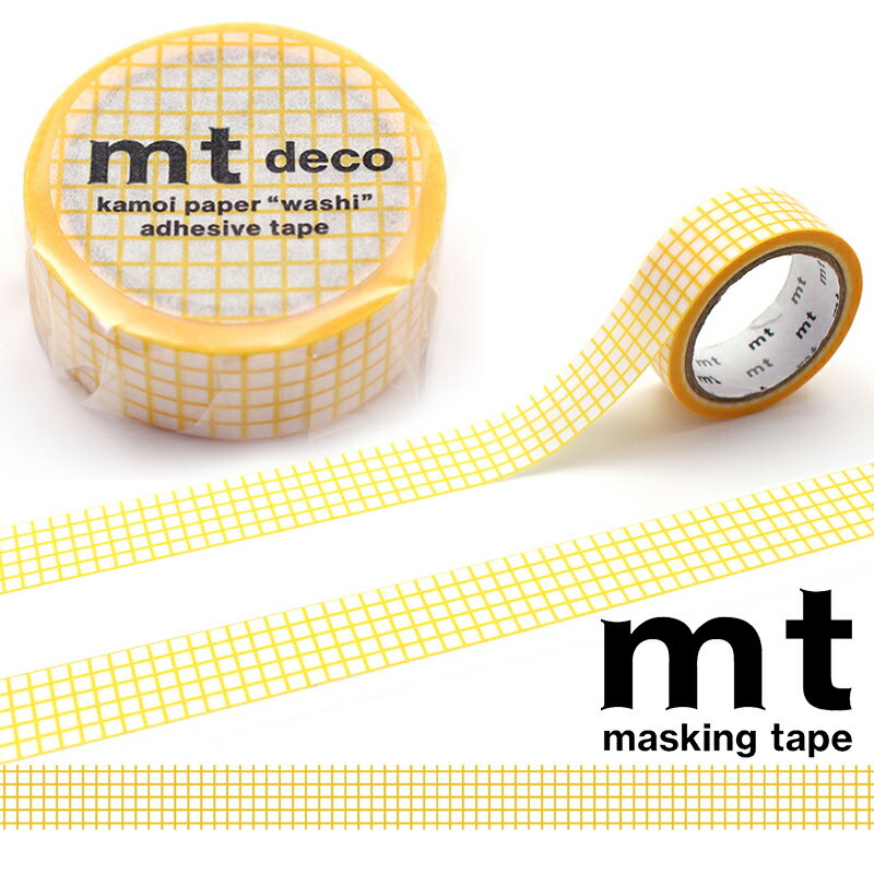 カモ井加工紙 マスキングテープ デコ 15mm×7m 1個入り 方眼・たんぽぽ MT01D582