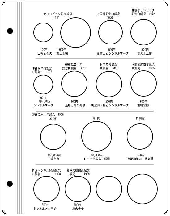 テージー スペア台紙 コインアルバム用 昭和記念コイン用 C-37S1 【ネコポスにも対応！】 2