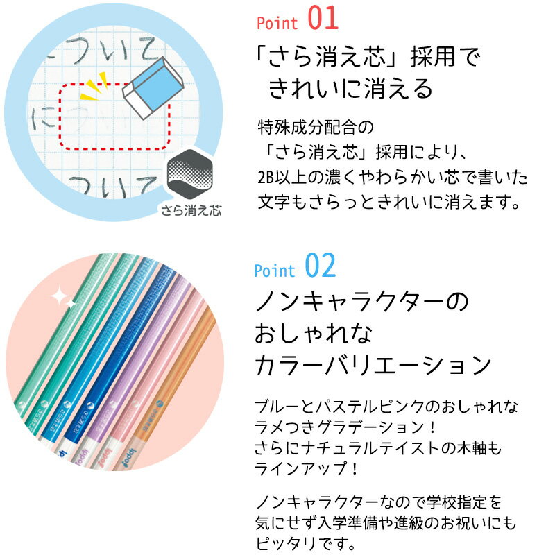 トンボ鉛筆 イッポ！ ippo! きれいに消えるかきかたえんぴつ 六角 2B 4B 6B 12本入り【レーザー名入れ】【6ダースまでネコポスもOK】名入れ 鉛筆 2b 名前入り ネーム入り卒園 入学 記念品 贈物 プレゼント 小学生 l_c