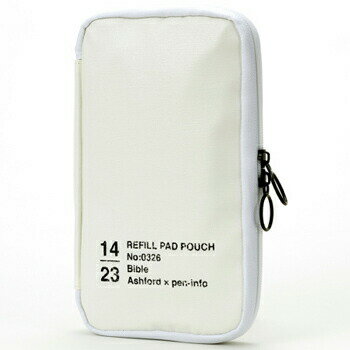 【10%OFFクーポン】アシュフォード リフィルパッドポーチ pen-info Tools BIBLE ホワイト システム手帳 バイブル Ashford メーカー品番0326-001のサムネイル