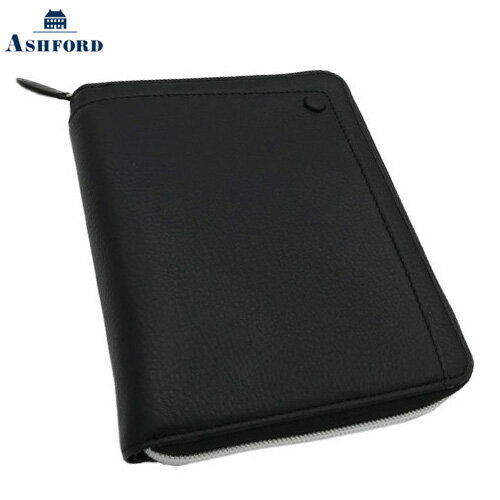 【10%OFFクーポン】アシュフォードシステム手帳レーニエ クラッチジャケット ミニ6 13mmリフィルパッドZIP黒ASHFORDメーカー品番1436-011