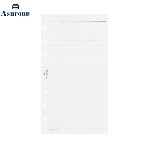 【10%OFFクーポン】アシュフォード BIBLE メモリーフ (6.5mm罫) ホワイト システム手帳リフィル バイブル Ashford メーカー品番0266-101