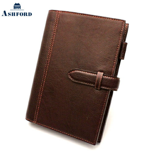 【10%OFFクーポン】アシュフォード ディープ BIBLE 19mm ベルト付き ブラウン システム手帳 バイブル Ashford メーカー品番7238-02...