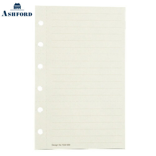 【10%OFFクーポン】Ashfordアシュフォード ミシン目入りメモ (6mm罫)ミニ6 mini システム手帳リフィル ..