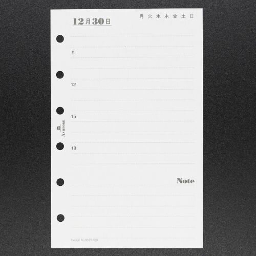 【10%OFFクーポン】アシュフォード システム手帳リフィル 曜日無デイリーダイアリー MINI6 ミニ6 - ASHFORD メーカー品番0037-100