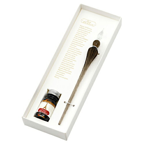 【10%OFFクーポン】エルバン パリParis カラーズ ガラスペンつむぎ(グレー)&ミニインクセット エッフェル塔 HERBIN メーカー品番hb21409...