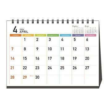 【10%OFFクーポン】アートプリントジャパン2024年3月から使える！4月始まりカレンダー DAYSTATION カラーA6 卓上 メーカー品番1000131550