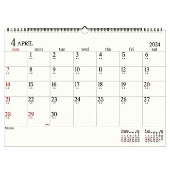 【10%OFFクーポン】エトランジェディコスタリカ 2024年4月始まりカレンダー A3 壁掛け リングタイプ メーカー品番CLG43-A3-01