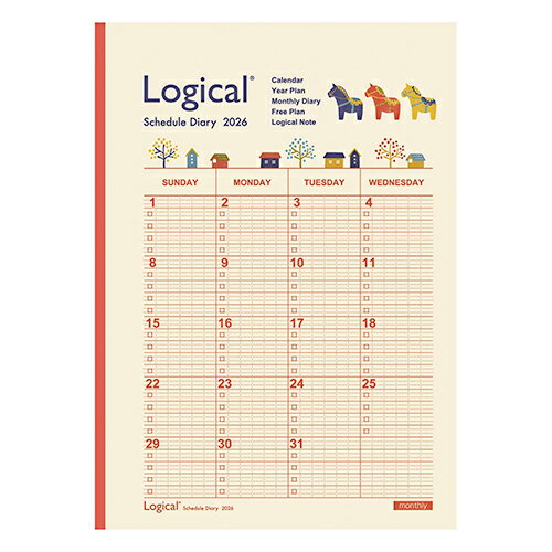 【10%OFFクーポン】ナカバヤシ 2026年版手帳 ロジカルダイアリー 月間ノートタイプA A5 ウマ 馬 午 干..