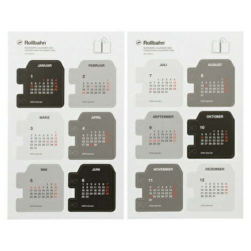 【10%OFFクーポン】デルフォニックス ロルバーンブックマーク 2026年カレンダー B モノトーン Rollbahn ブラック メーカー品番501341-9...