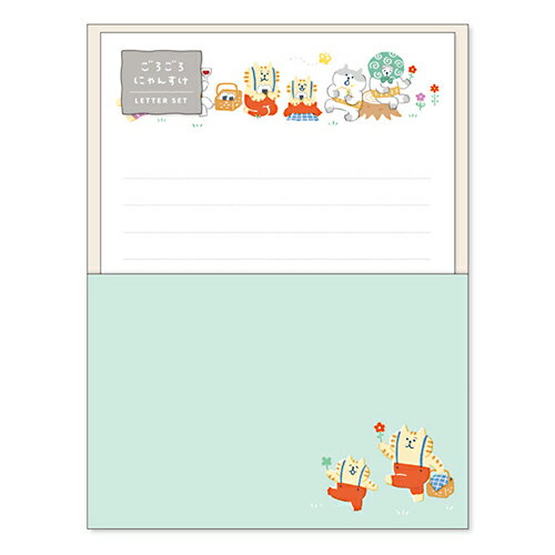 【10%OFFクーポン】マインドウェイブ ごろごろにゃんすけ レターセット ピクニック MIND WAVE メーカー品番58016