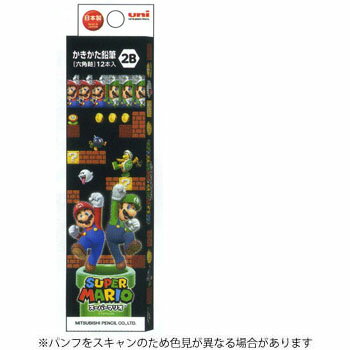 【10%OFFクーポン】三菱鉛筆学童 スーパーマリオ 6角鉛筆 ダース 2B (12本入) メーカー品番K56432B