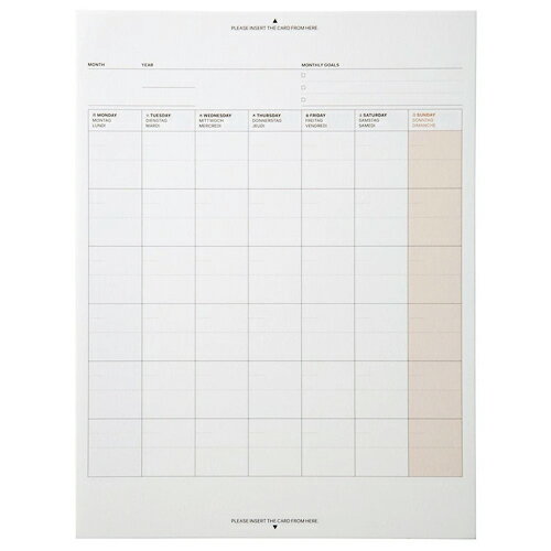 【10%OFFクーポン】ラコニック A5フィールドパッド用リフィル ブロックマンスリー (日付フリー) LACONIC メーカー品番LUA-R01