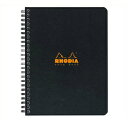 【10%OFFクーポン】RHODIA ロディア クラシック ダブルリングノート A5 方眼 ブラック メーカー品番cf193429・2個までメール便にて発送いたします