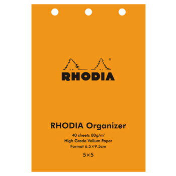 【10%OFFクーポン】RHODIAロディア オーガナイザーレフィル ベラム紙5×5mm方眼 ホワイト システム手帳リフィル メーカー品番cf11ogzref-55