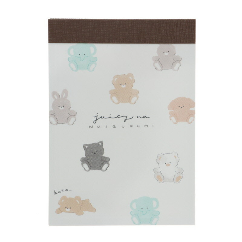 カミオジャパン ジューシーなぬいぐるみ ミニメモ 2柄 70枚 プレゼント メモ帳 プチギフト お礼 20冊までメール便対応 文具 大人かわいい