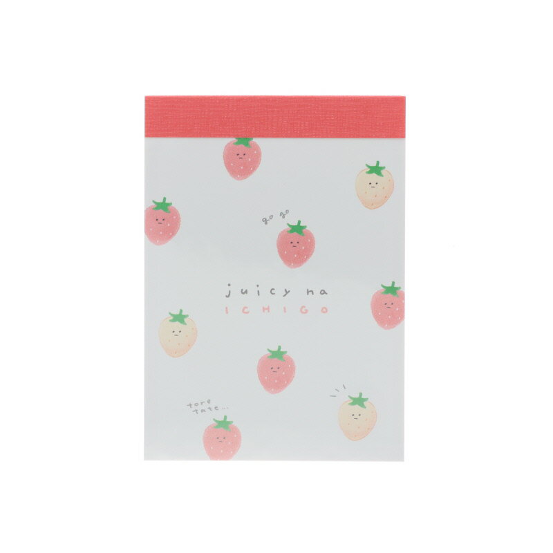 カミオジャパン ジューシーないちご ミニメモ 新学期準備文具 2柄 70枚 日本製 女子文具 プレゼント メモ帳 プチギフト お礼 20冊までメール便対応 文具...