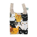 のあぷらす なごみ・たて型エコバッグ ねこ×ねこ 猫グッズ 大容量 かわいい プレゼント 女子文具 雑貨