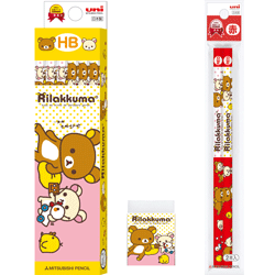 【名入れ無料】 キャラクターの書き心地 リラックマ鉛筆3点ギフトセット