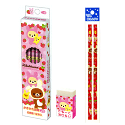 【名入れ無料】 キャラクターの書き心地 リラックマ鉛筆3点ギフトセット