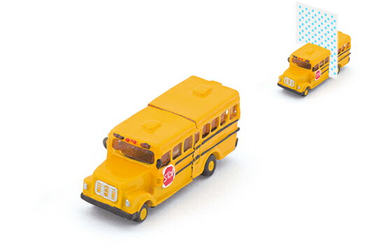 カードやメモを挟む手のひらに乗る小さな乗り物たち　SLIP-ON　マグネット・スクールバス