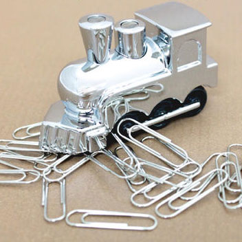 デスクに気品を齎すアクセサリー SLIP-ON 機関車 クリップホルダー&ペンシルシャープナー