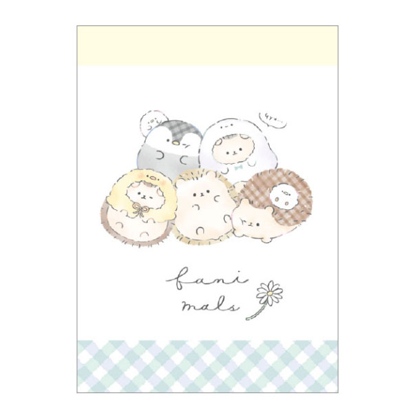 クラックス ミニメモ ふぁにまるず 集合 2柄 80枚 日本製 メモ帳 プチギフト お礼 20冊までメール便対応 文具 大人かわいい