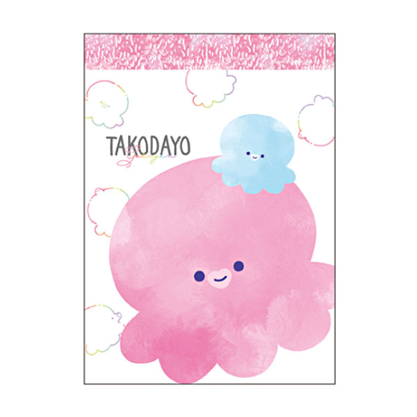 クラックス ミニメモ たこだよ アップ 2柄 80枚 日本製 メモ帳 プチギフト お礼 20冊までメール便対応 文具 大人かわいい