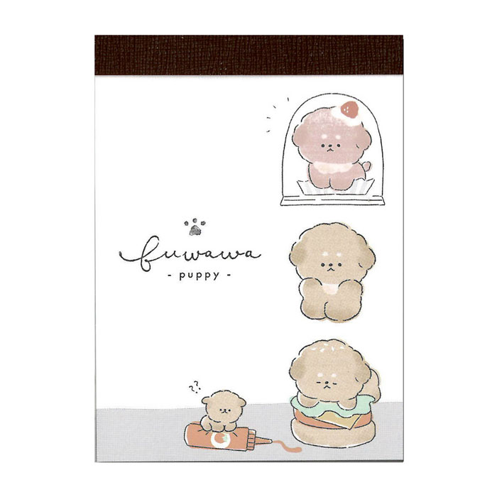 クラックス ミニメモ フワワパピー 2柄 80枚 日本製 メモ帳 プチギフト お礼 20冊までメール便対応 文具 大人かわいい