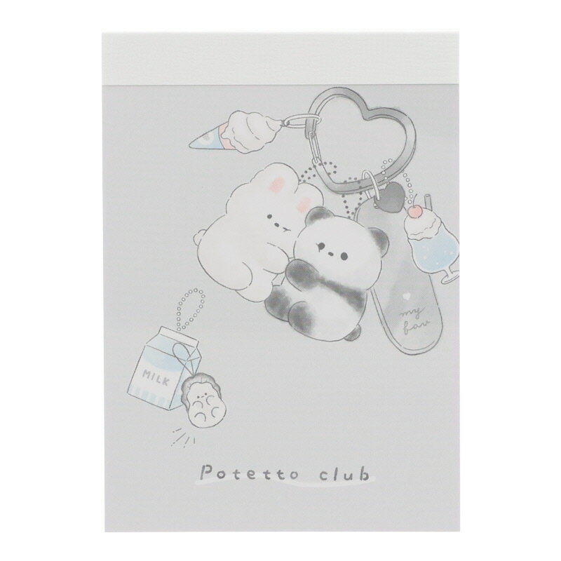 クラックス ミニメモ ぽてっとくらぶ トキメキ 2柄 70枚 日本製 女子文具 プレゼント メモ帳 プチギフト お礼 20冊までメール便対応 文具 大人かわいい