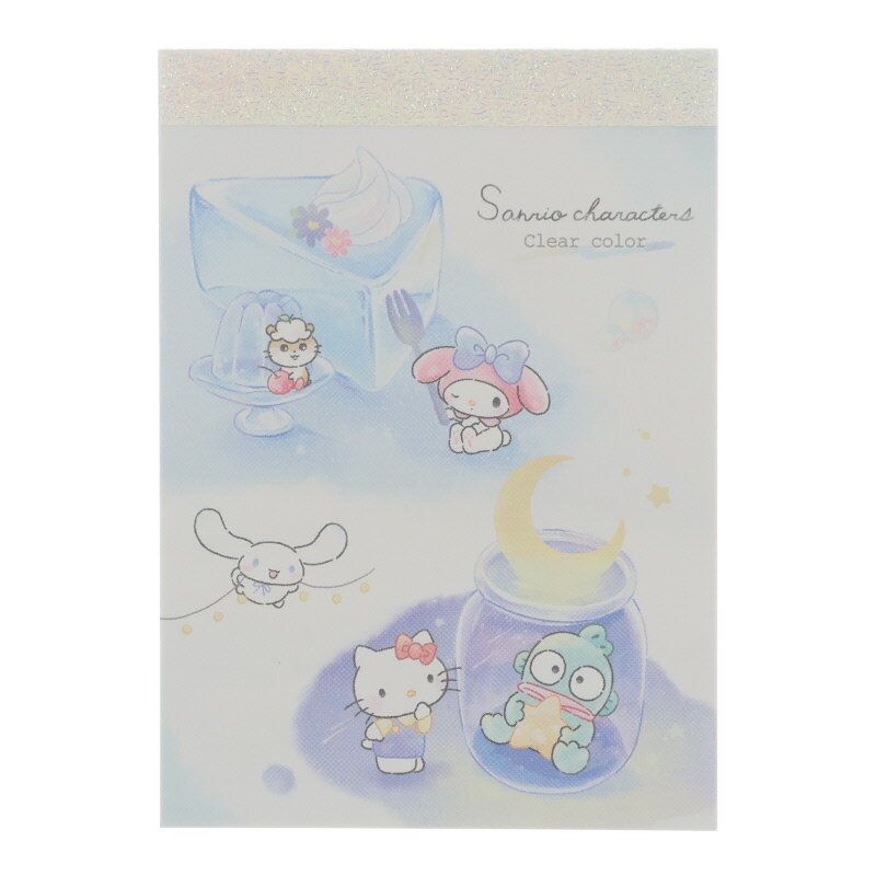 カミオジャパン ミニメモ サンリオキャラクターズ Clear color 2柄 70枚 プレゼント メモ帳 プチギフト お礼 20冊までメール便対応 文具 大人...