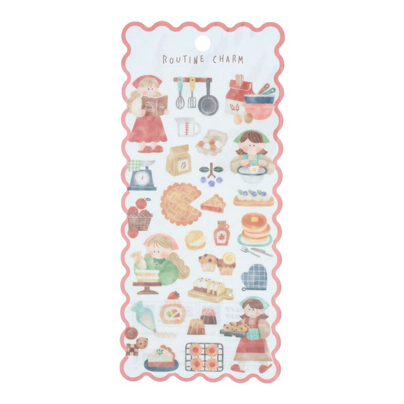 マインドウェイブ ルーチンチャームステッカー クッキング かわいい シール デコレーション ノート 手..